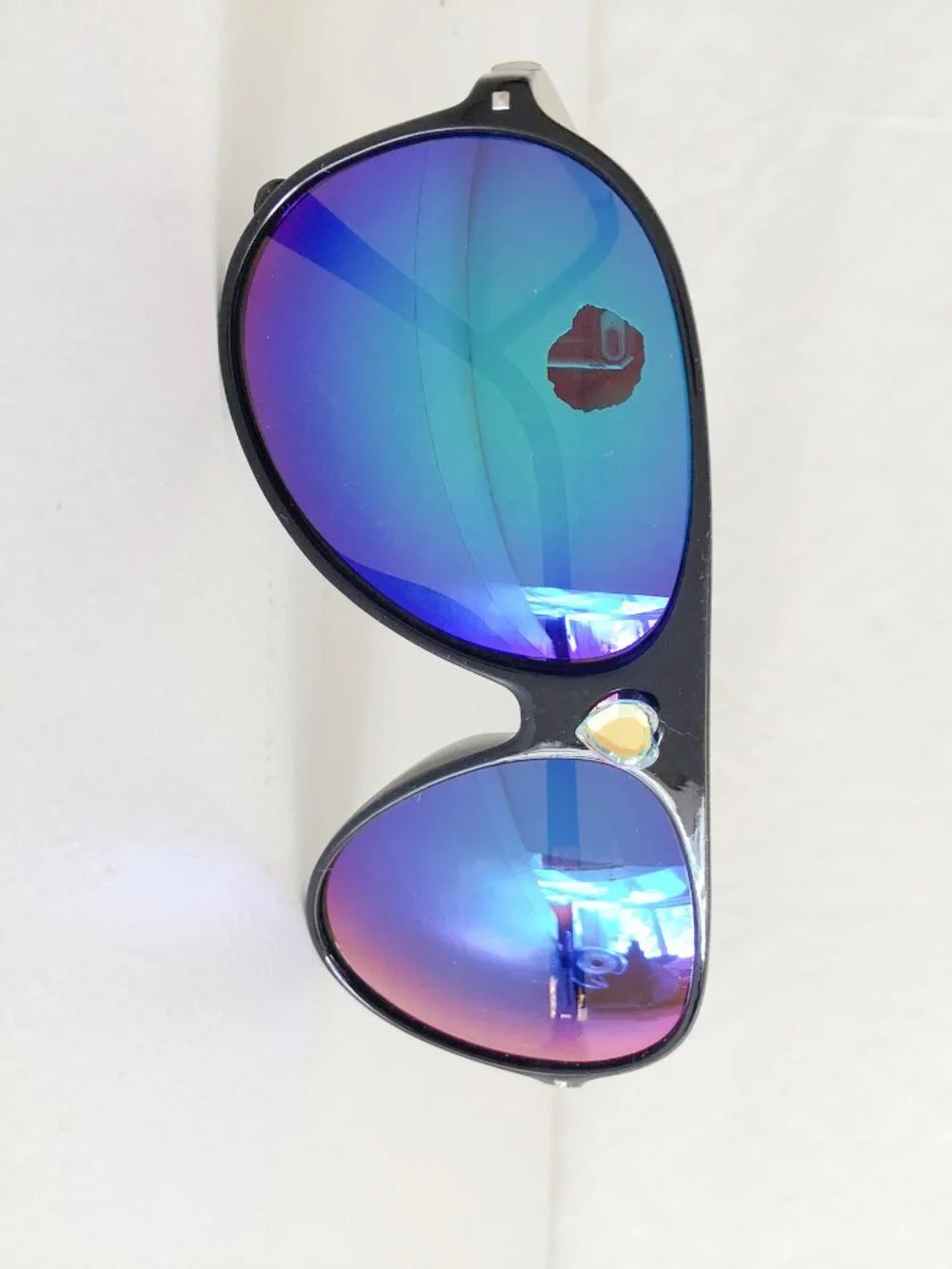 Blue Mirror Lens Oversized Aviator Sunglasses